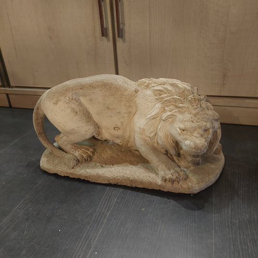 Decoro Statua Leone In Cemento Cm45x18x21h