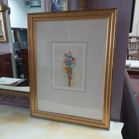 Quadro Acquarello Fiori Firmato Misure Cm35x45