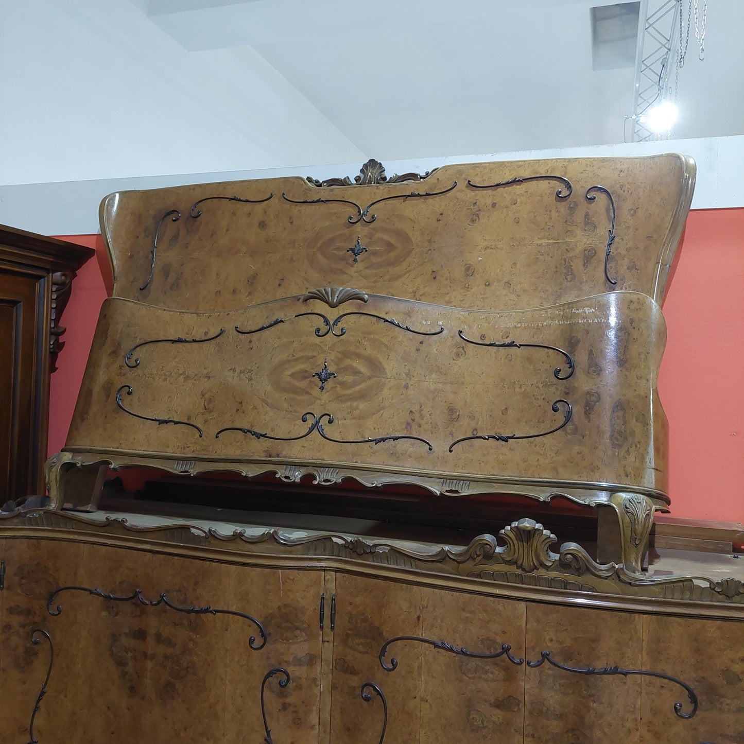 Letto Matrimoniale Radica Stile Chippendale Cm164x195