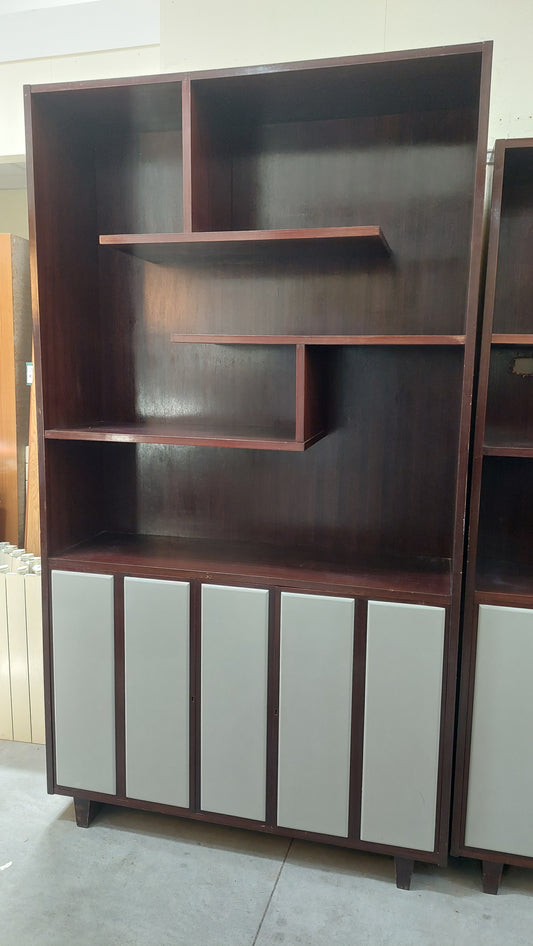 Libreria Legno Bicolore Anni 70 2/sportelli