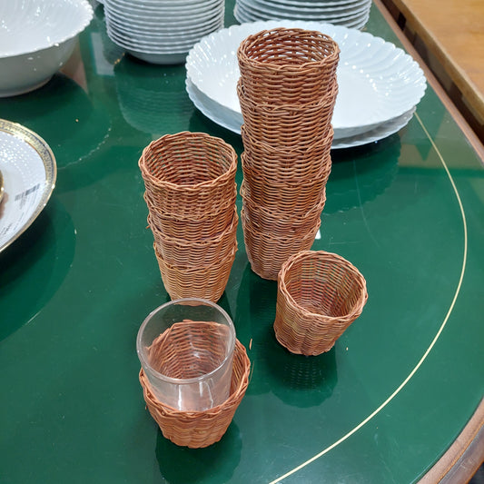 Set/12 Portabicchieri Vimini