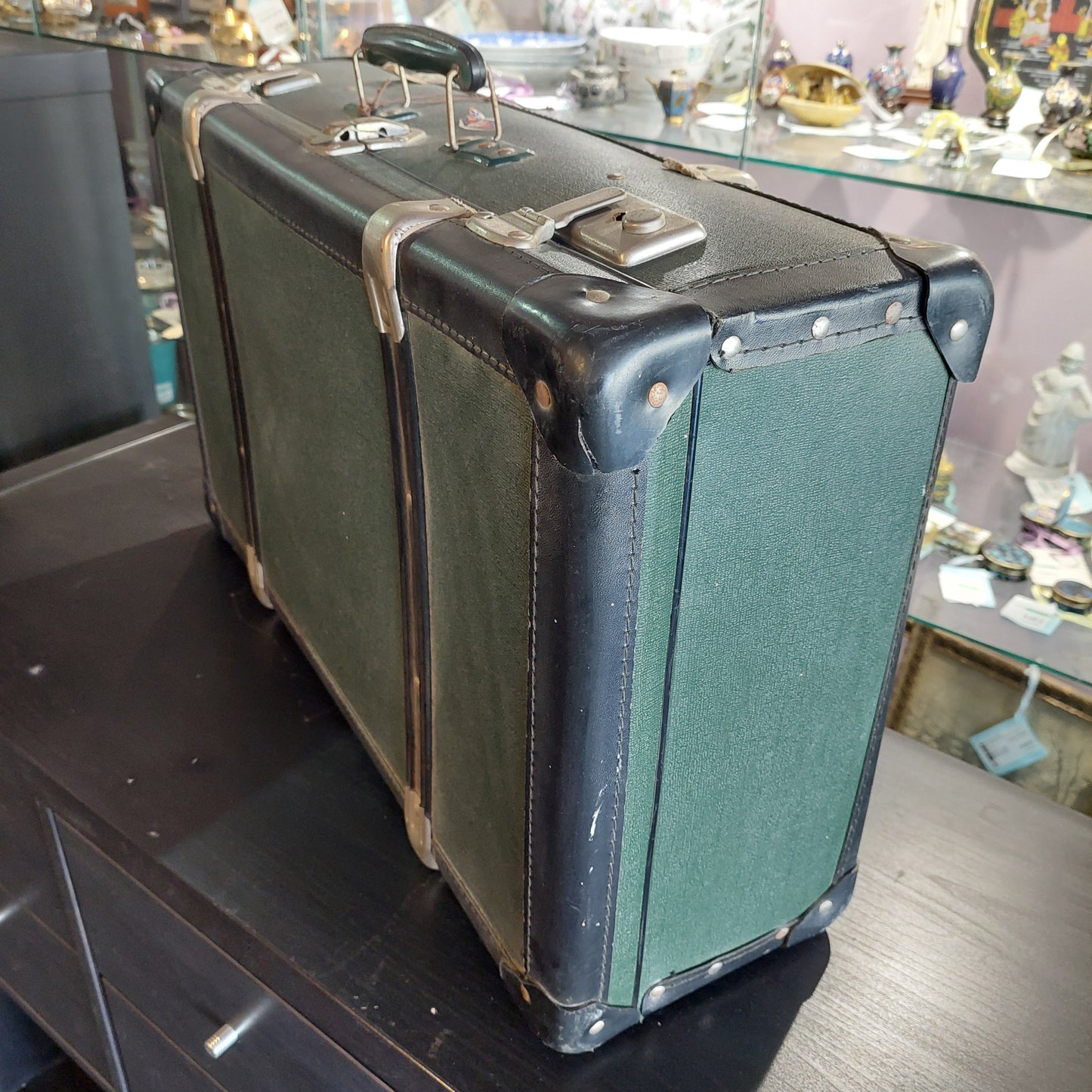 Valigia Vintage Verde Silva Cm60x18x37