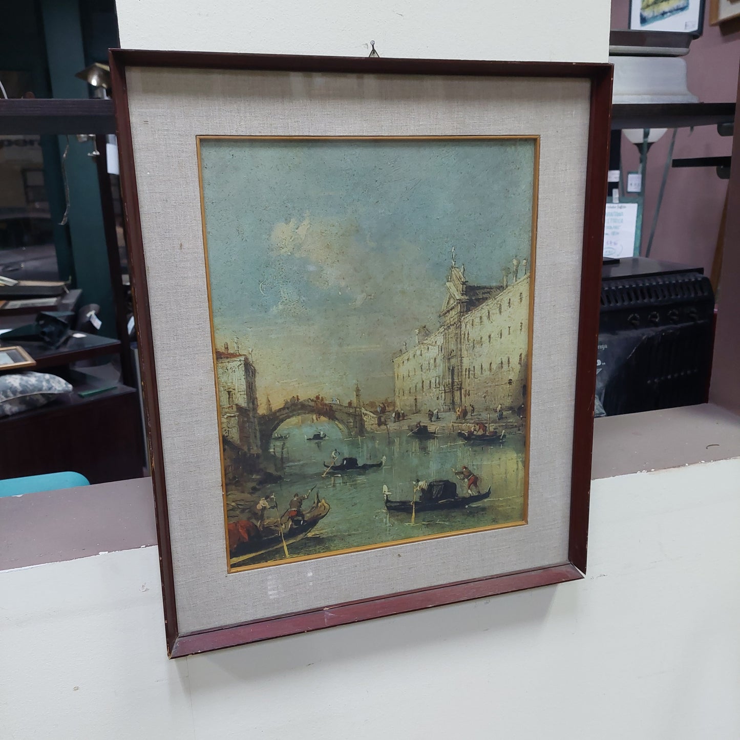 Quadro Stampa Venezia Cornice Legno* Cm49,5x59