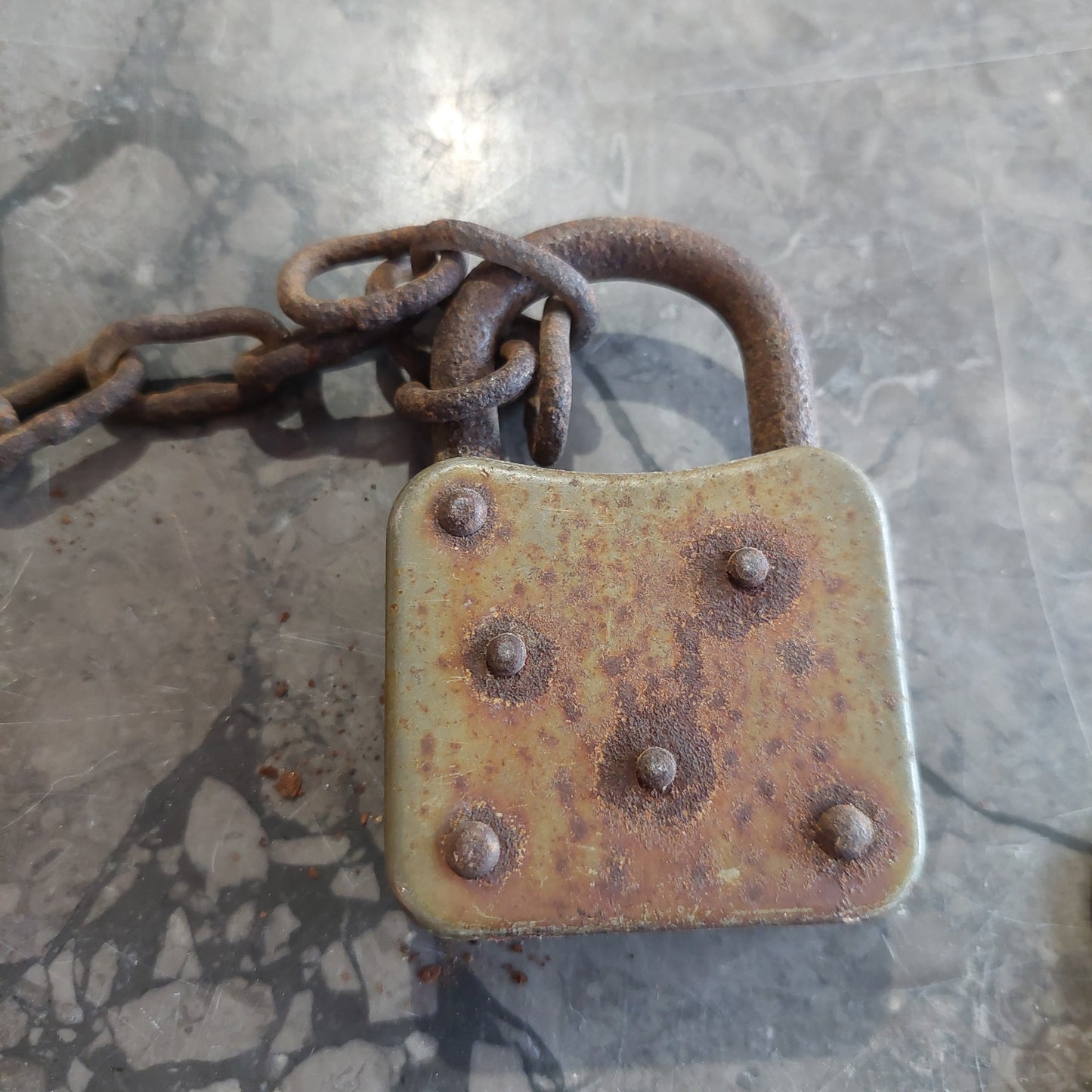 Lucchetto Antico Con Chiave * Ferro Battuto Cm5x2x8h