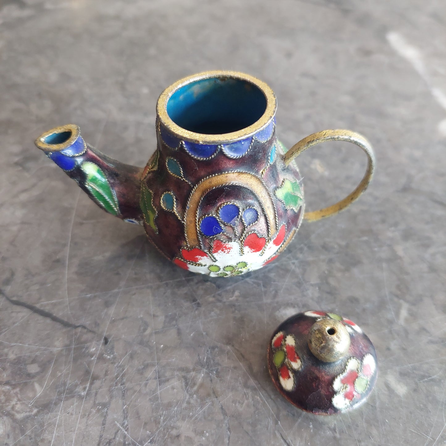 Mini Caffettierina Cloisonnè Cinese Smaltato