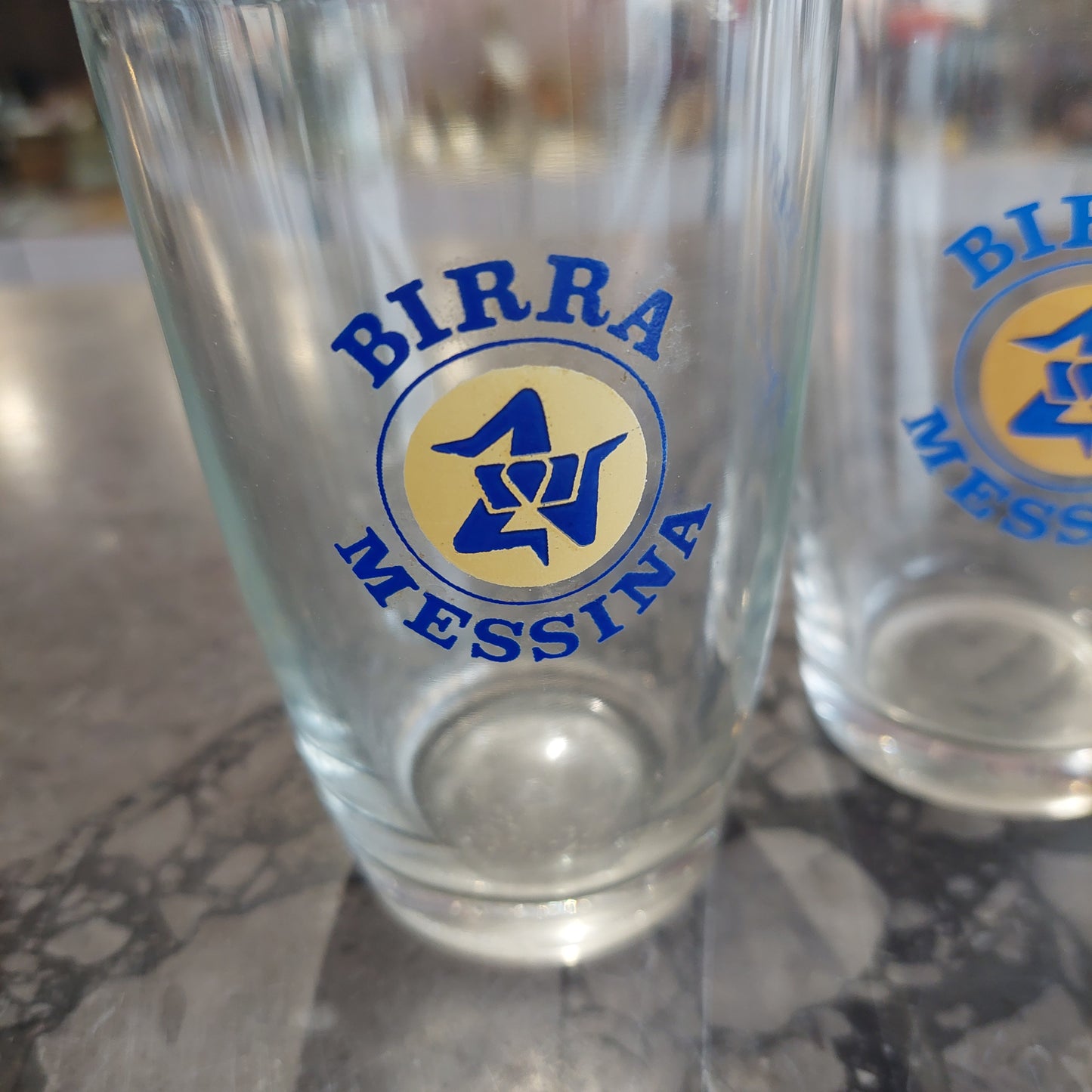 Set/2 Bicchieri Birra Messina Vintage