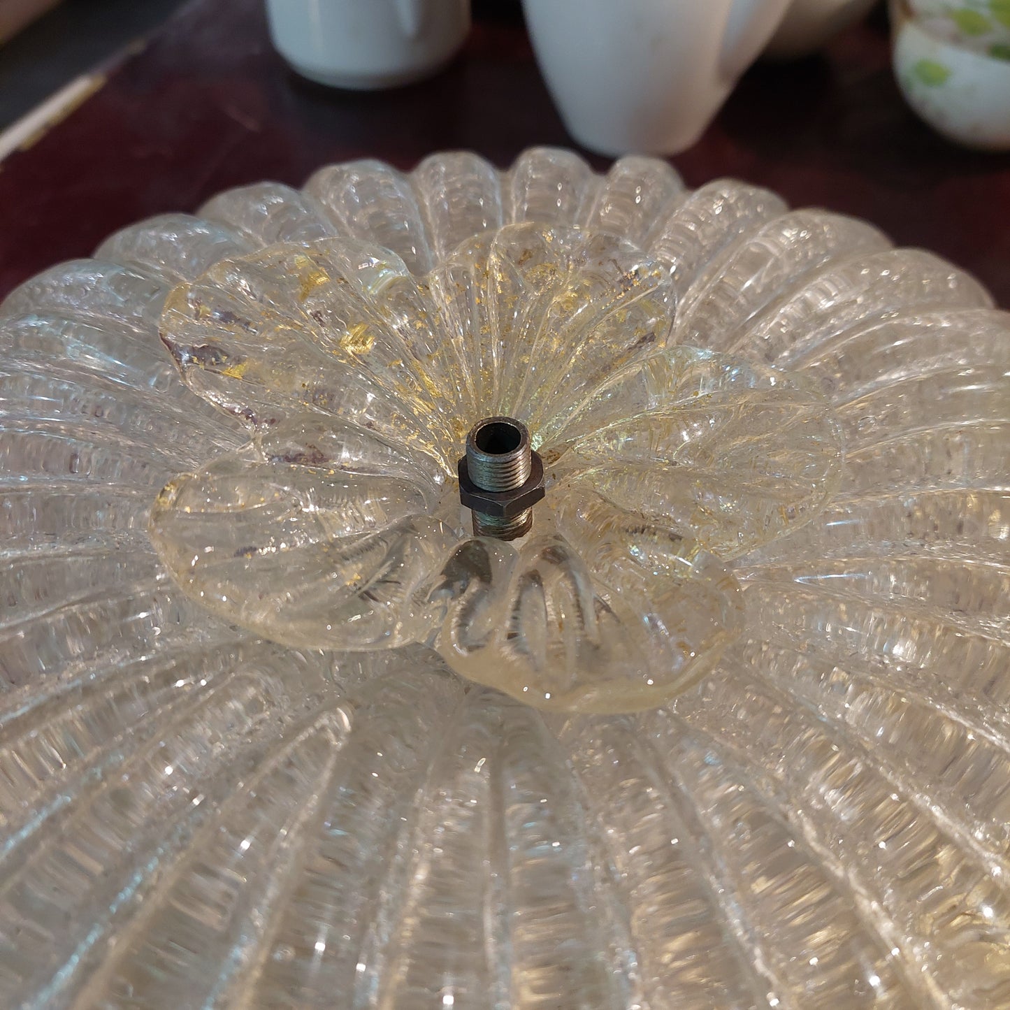 Plafoniera Vetro Di Murano Anni 50 2 Luci