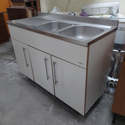 Mobile Lavello Con 2 Vasche + Gocciolatoio Cm120x50x94h