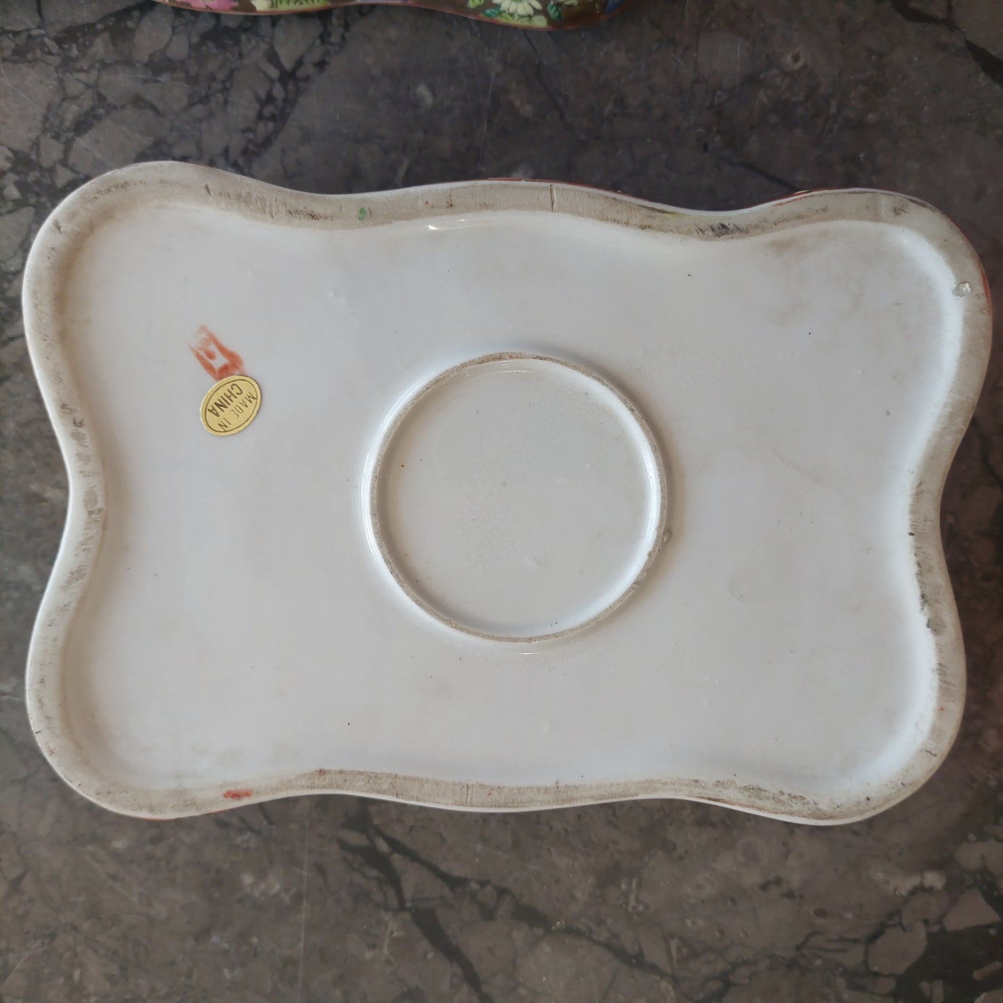 Scatola Antica Porcellana Cinese "famille Rose" Cm21x16x8h
