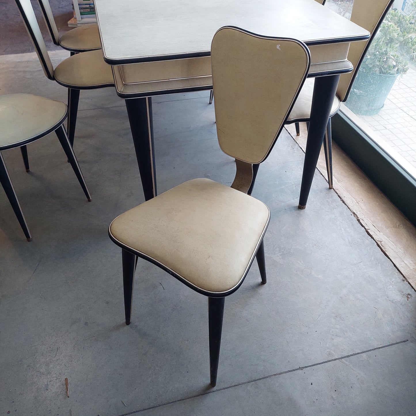 Set/tavolo + 8 Sedie Vintage Anni 50 Cm172x86x79h