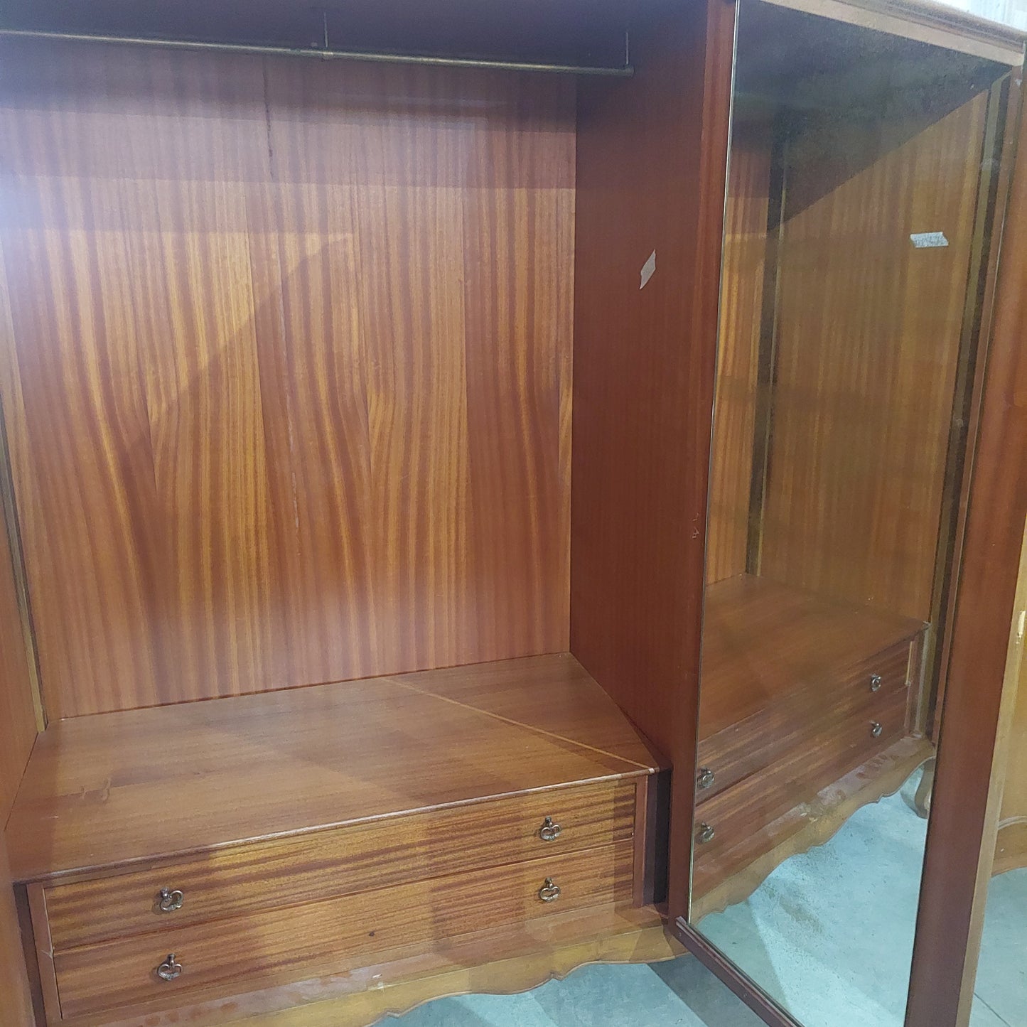 Armadio Noce 4/ante Anni 50 Cm243x64x190h