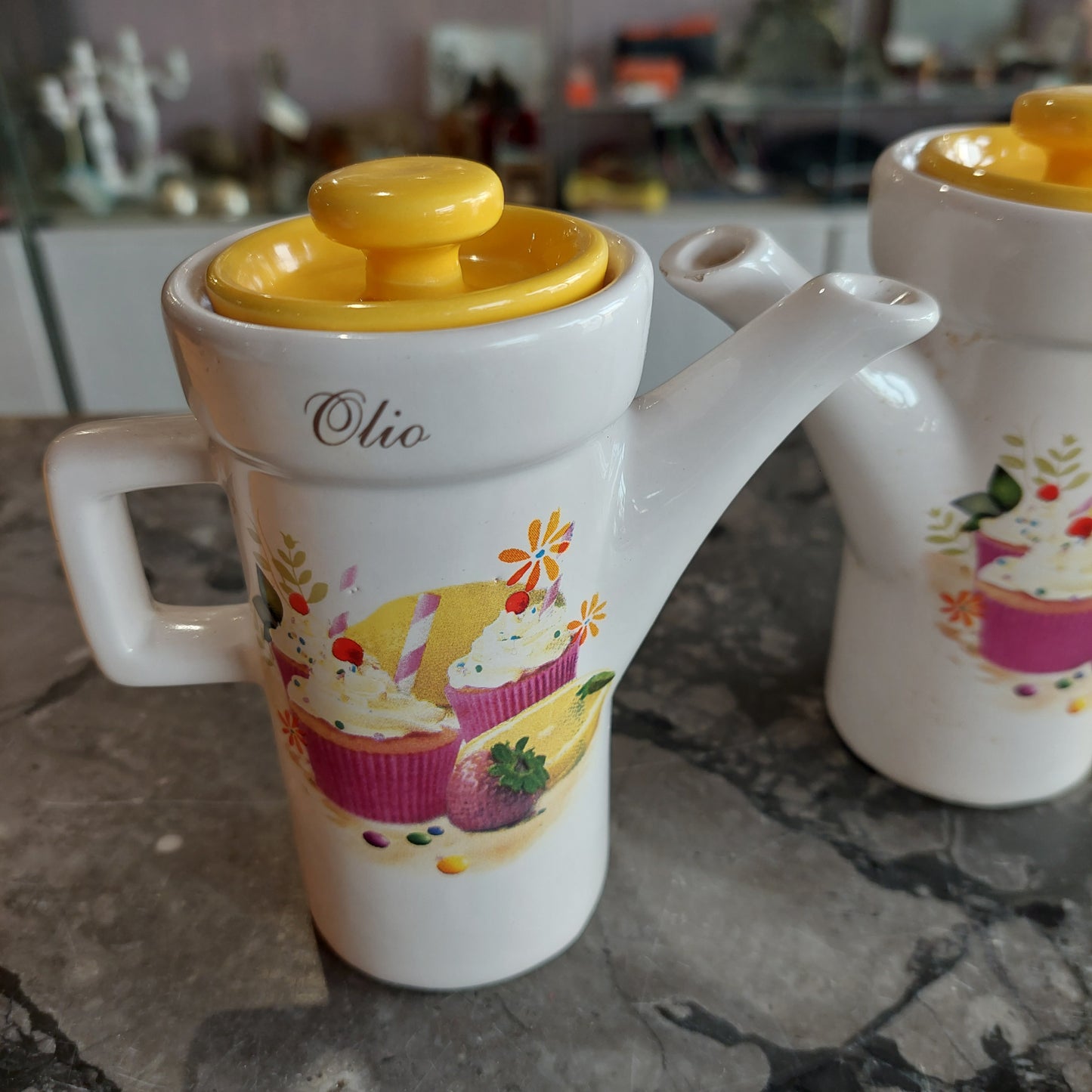 Set Olio E Aceto Pepe Sale Formaggio Ceramica Legno