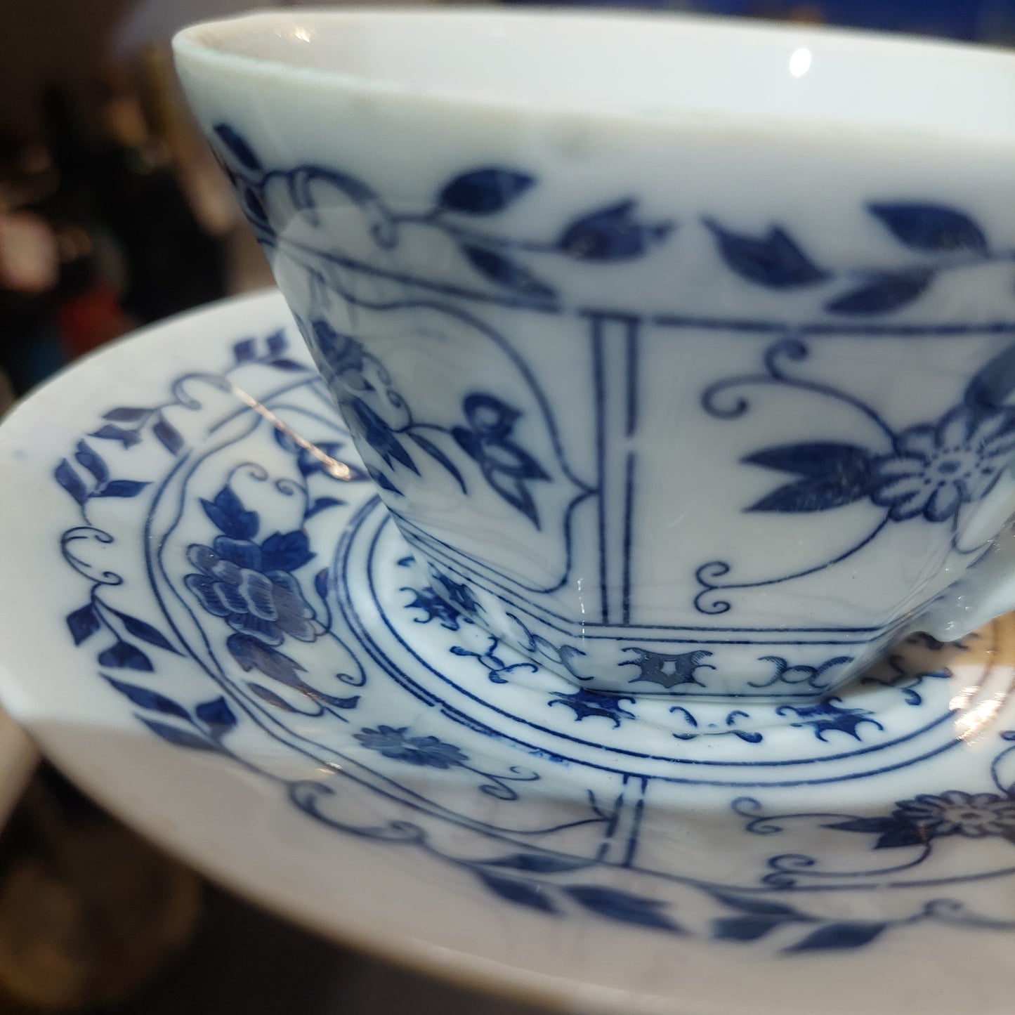 Tazza Da The Da Collezione Decoro Fiori Blu