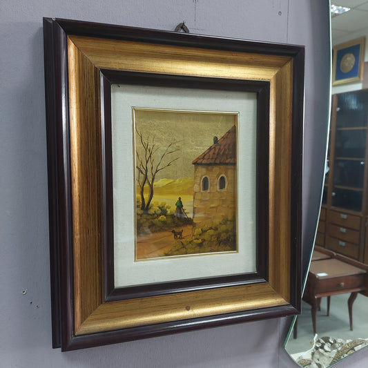 Quadro Donna Con Cagnolino Di Giambet