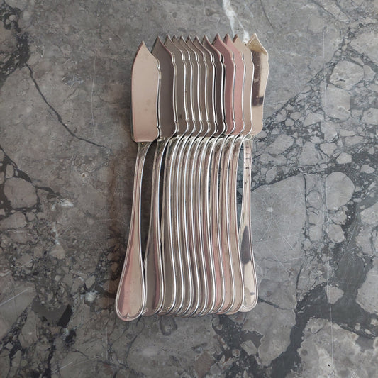 Set/12 Coltelli Da Pesce Gnutti Acciaio