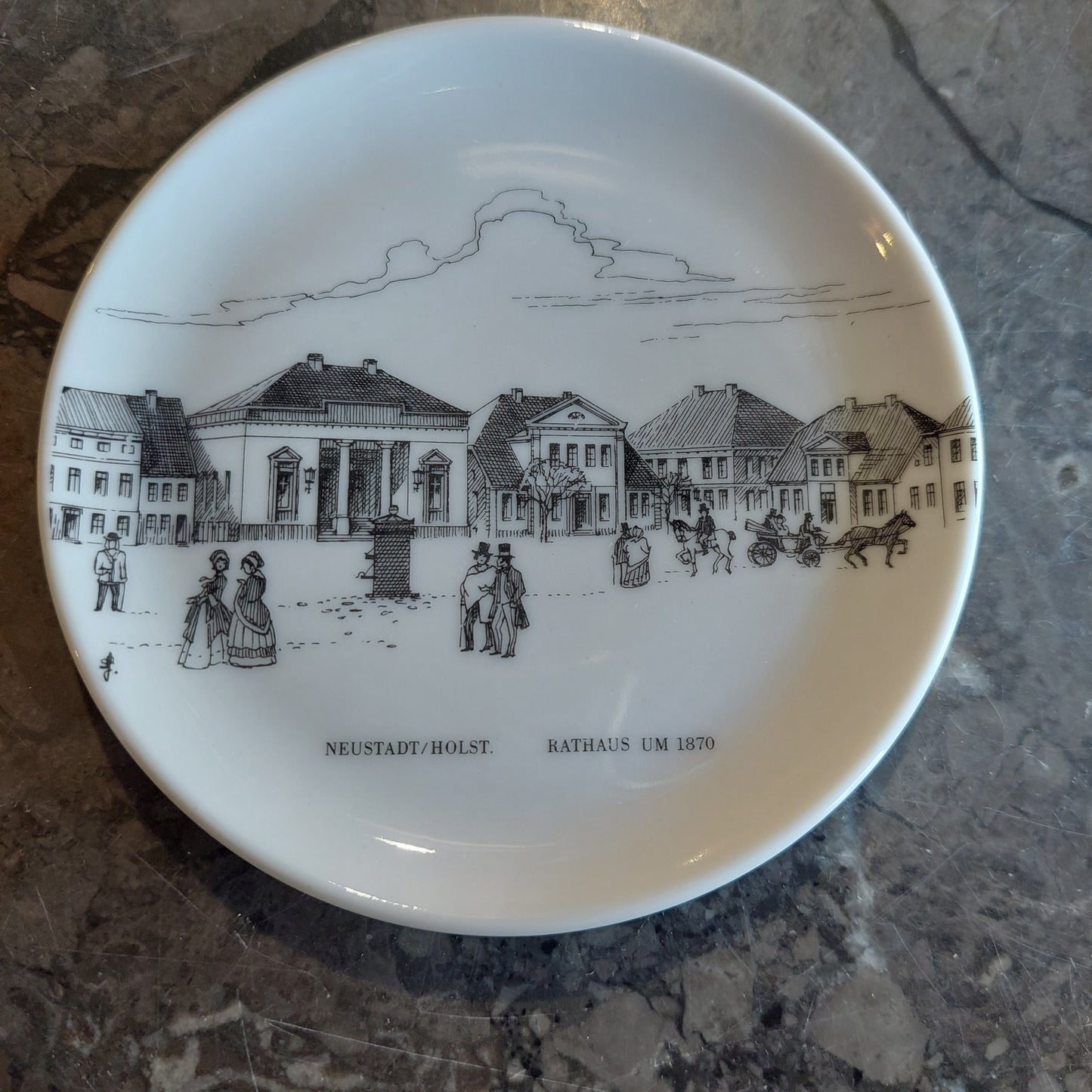 Set/3 Piattini Souvenir Neustadt Holstein Porcellana Gegr 1849 Uhlenhorst