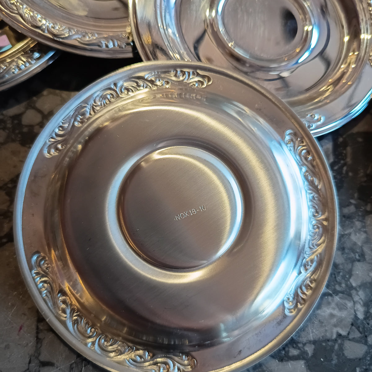 Set/6 Sottobicchieri Acciaio Inox
