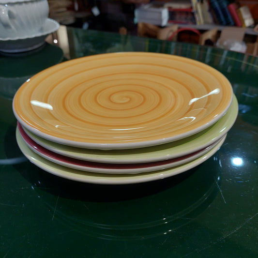 Set/4 Piatti Piani Assortiti Arte Ceramica Italiana