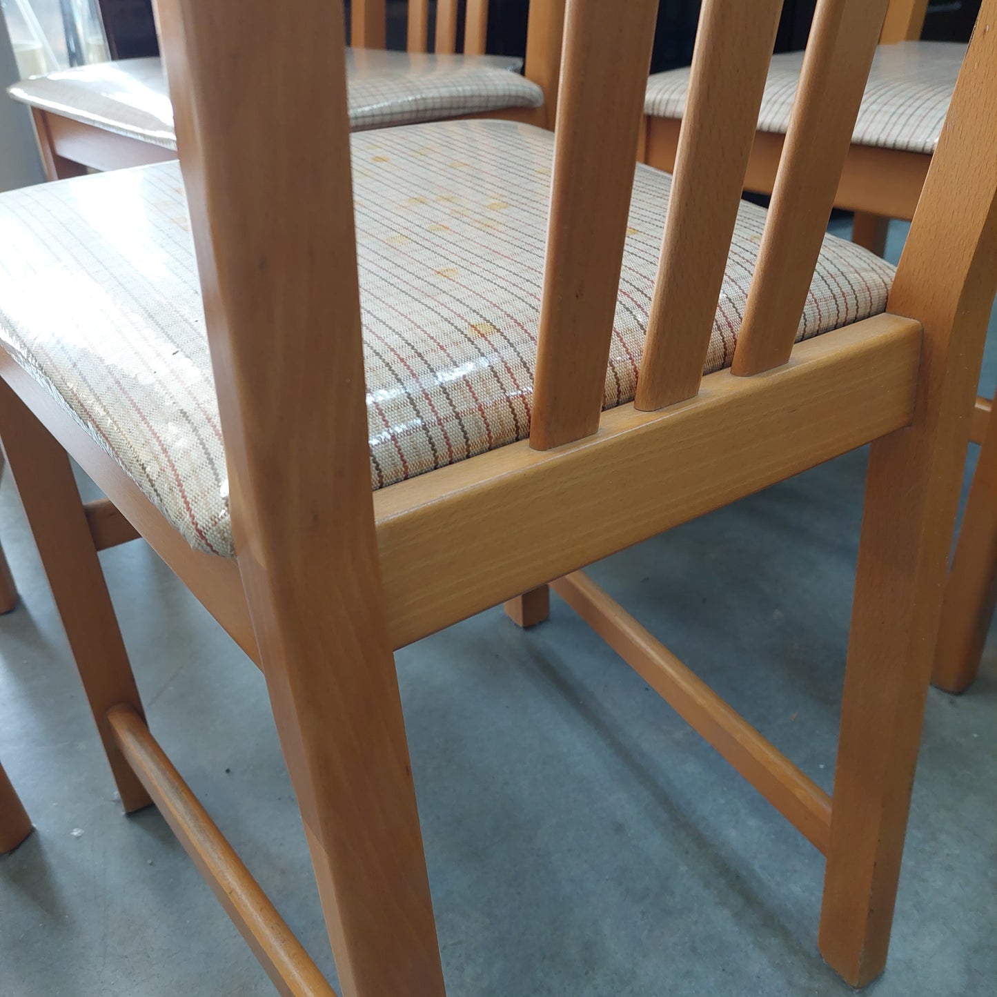 Set/6 Sedie Legno Faggio Imb. Beige