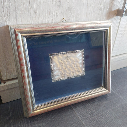 Quadro Cornice Argentata Targa Cm32x27