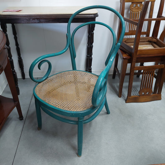 Poltroncina* Blu St. Thonet Paglia Di Vienna