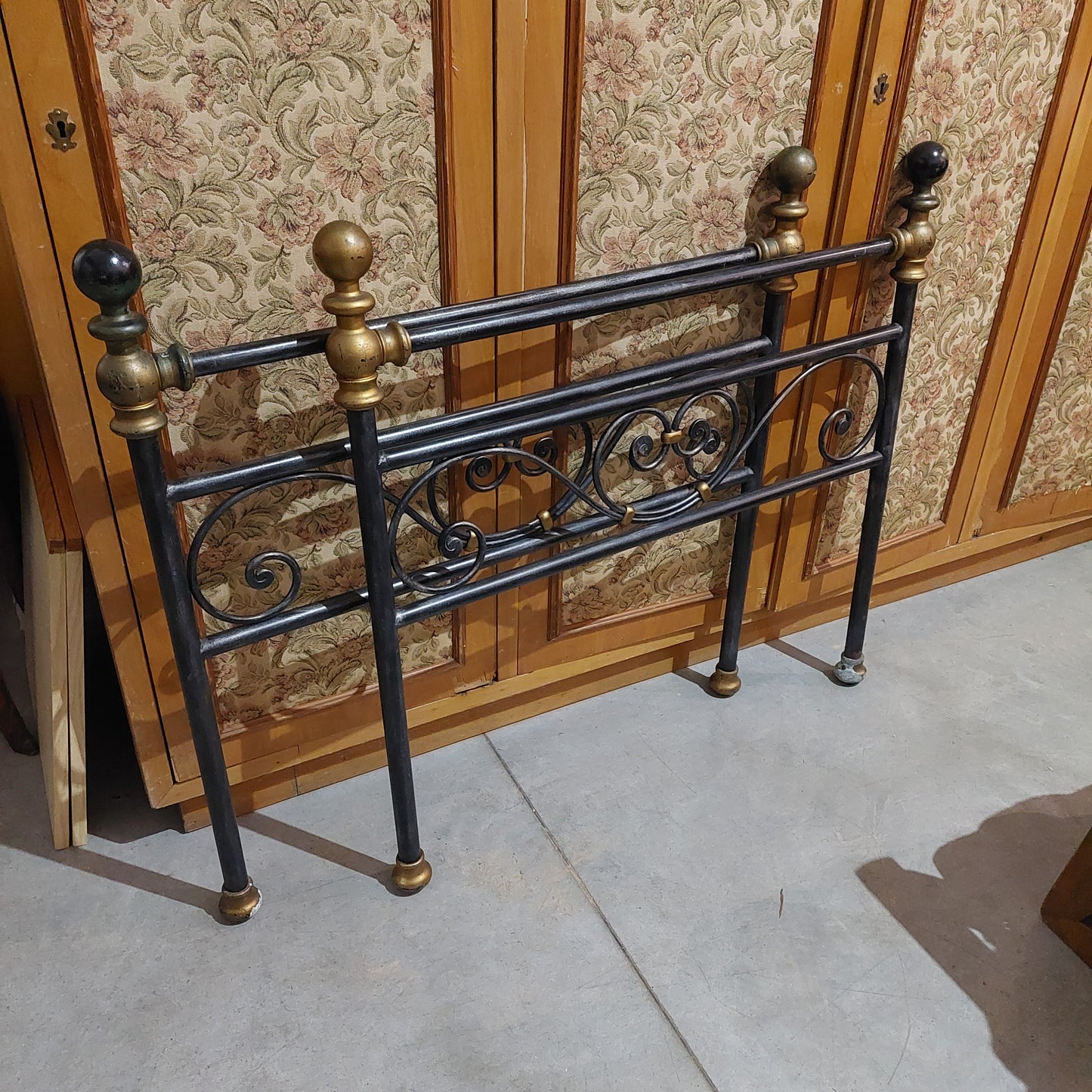 Letto Singolo Ferro Nero/oro