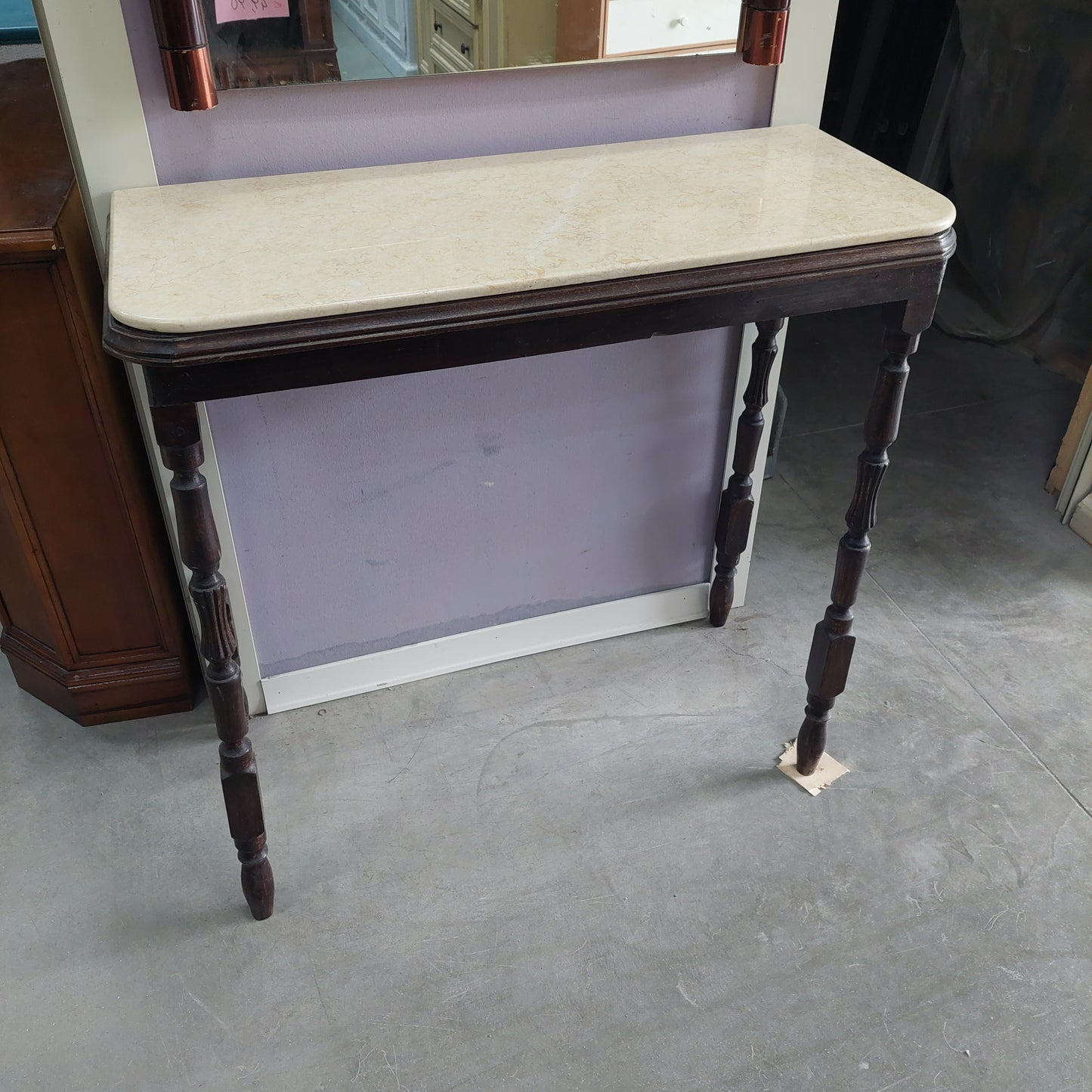 Consolle Legno/marmo Primi'900 Cm88x37x84h