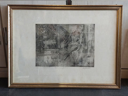 Q/acquatinta "interno Con Figura" Cm75x55