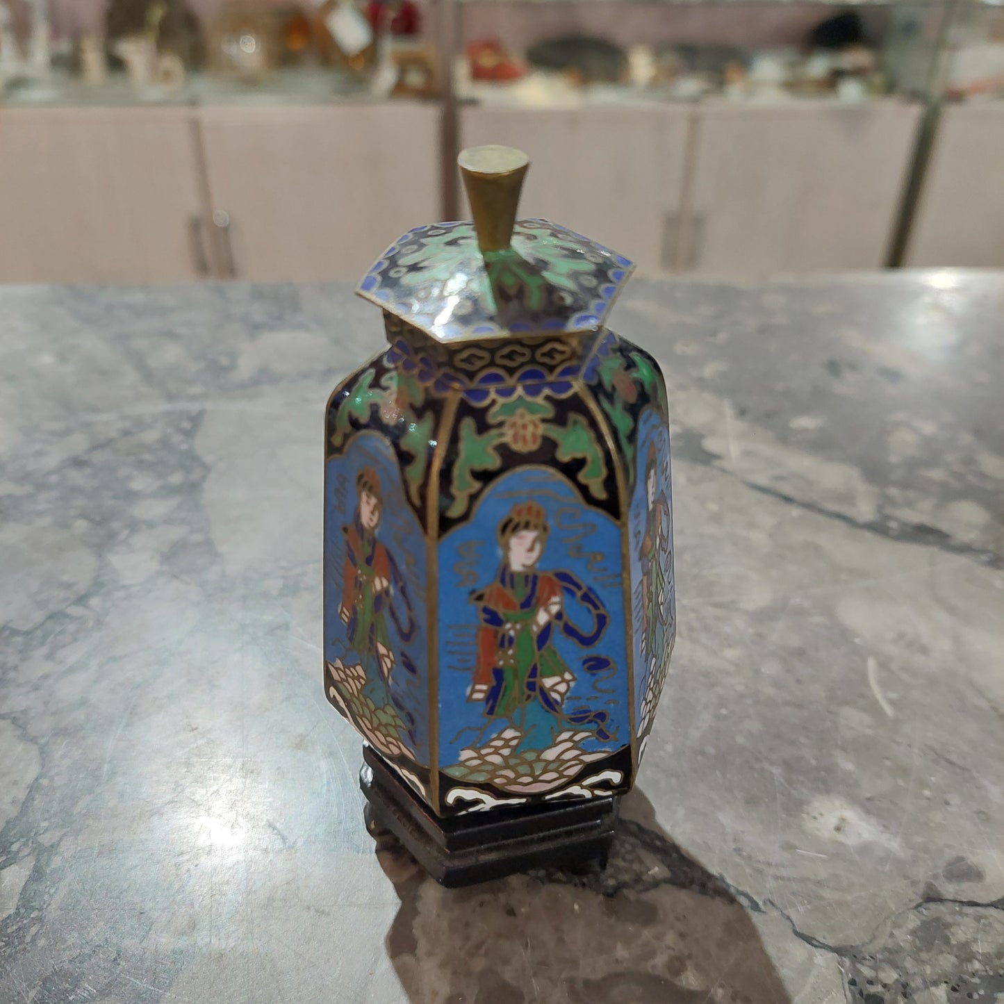 Potiche Cloisonnet Base Legno H12