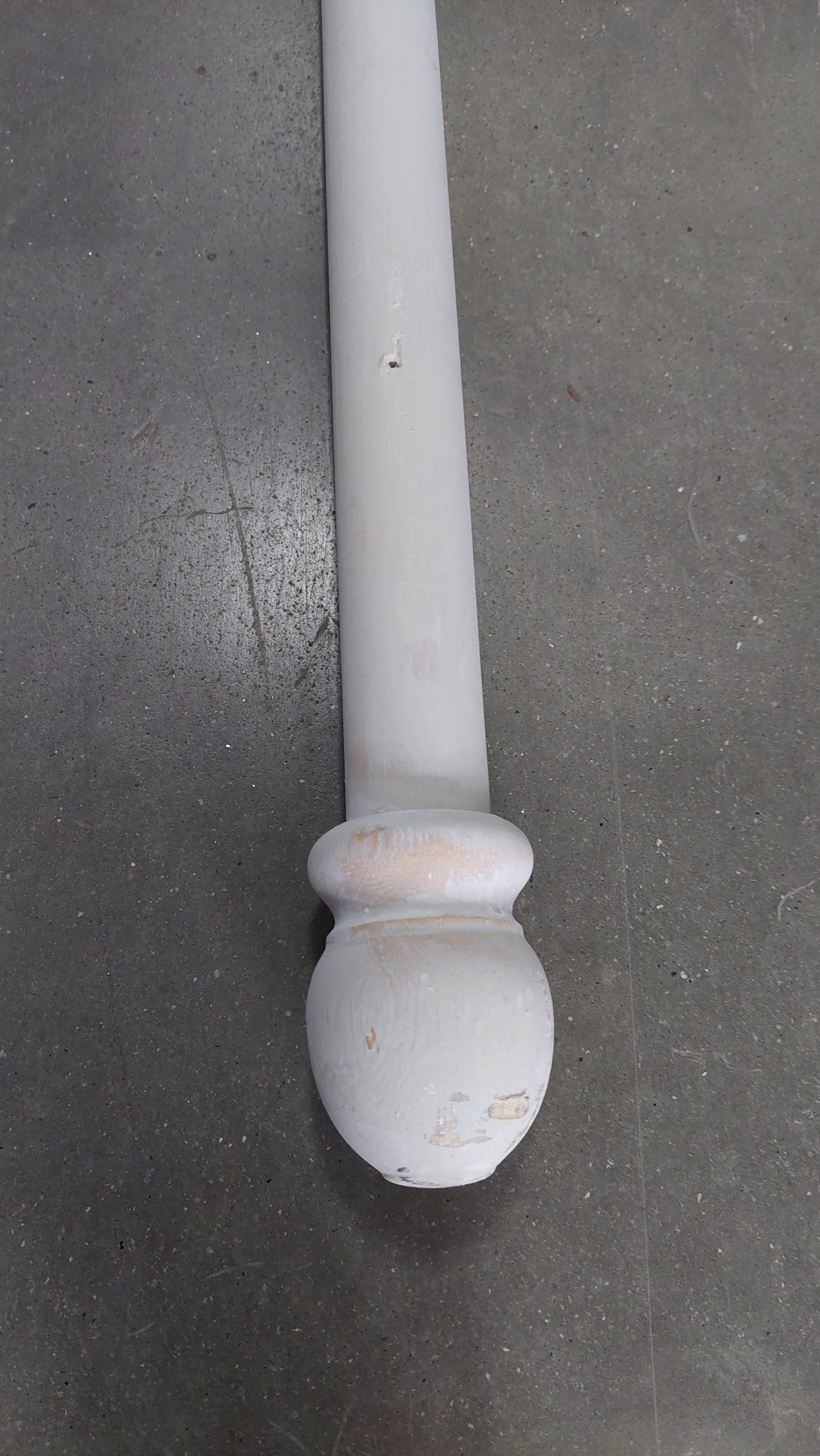 Bastone Tenda Con Binario Legno Bianco Cm190 (senza Ganci)
