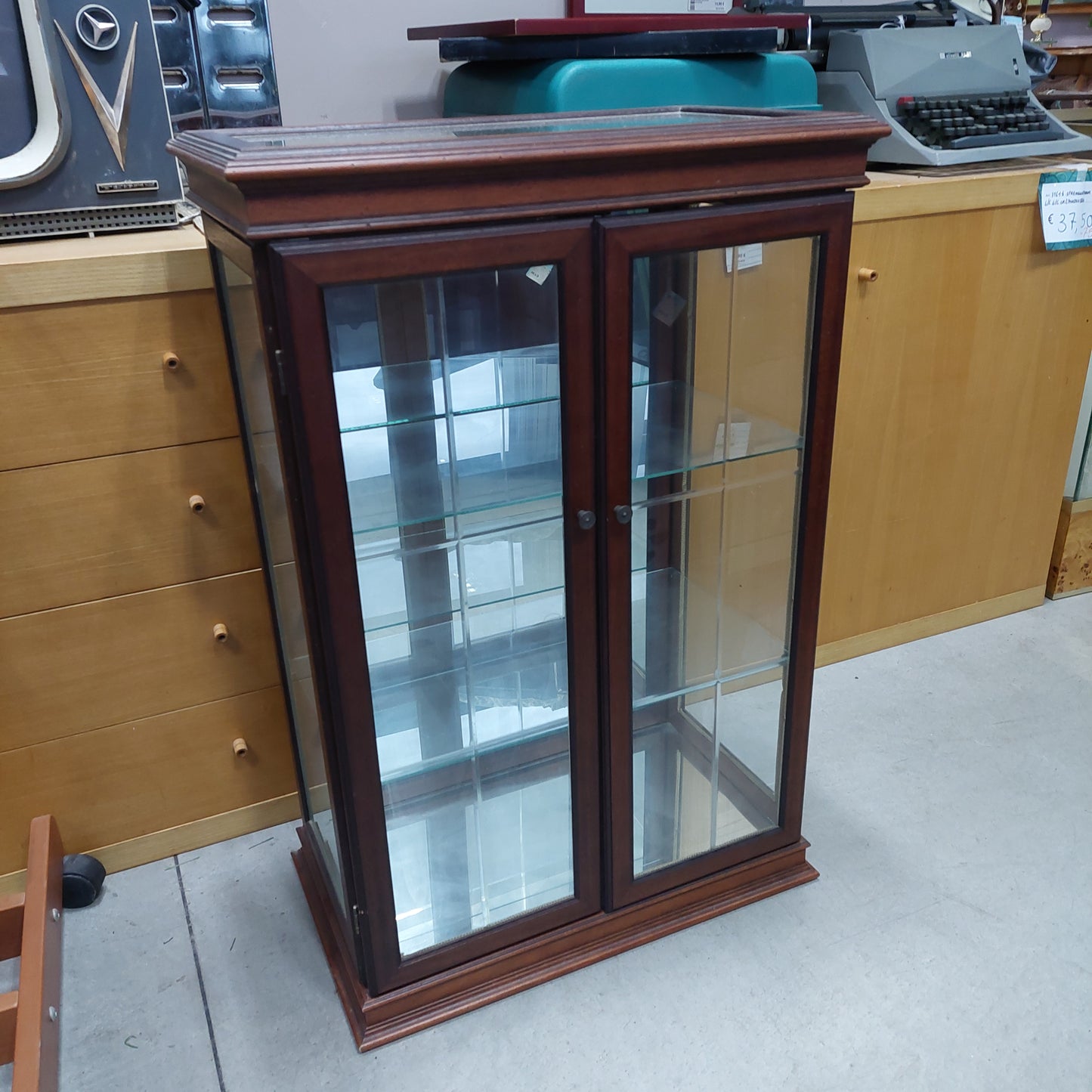 Vetrinetta Bacheca Legno / Specchi Cm55x32x82h
