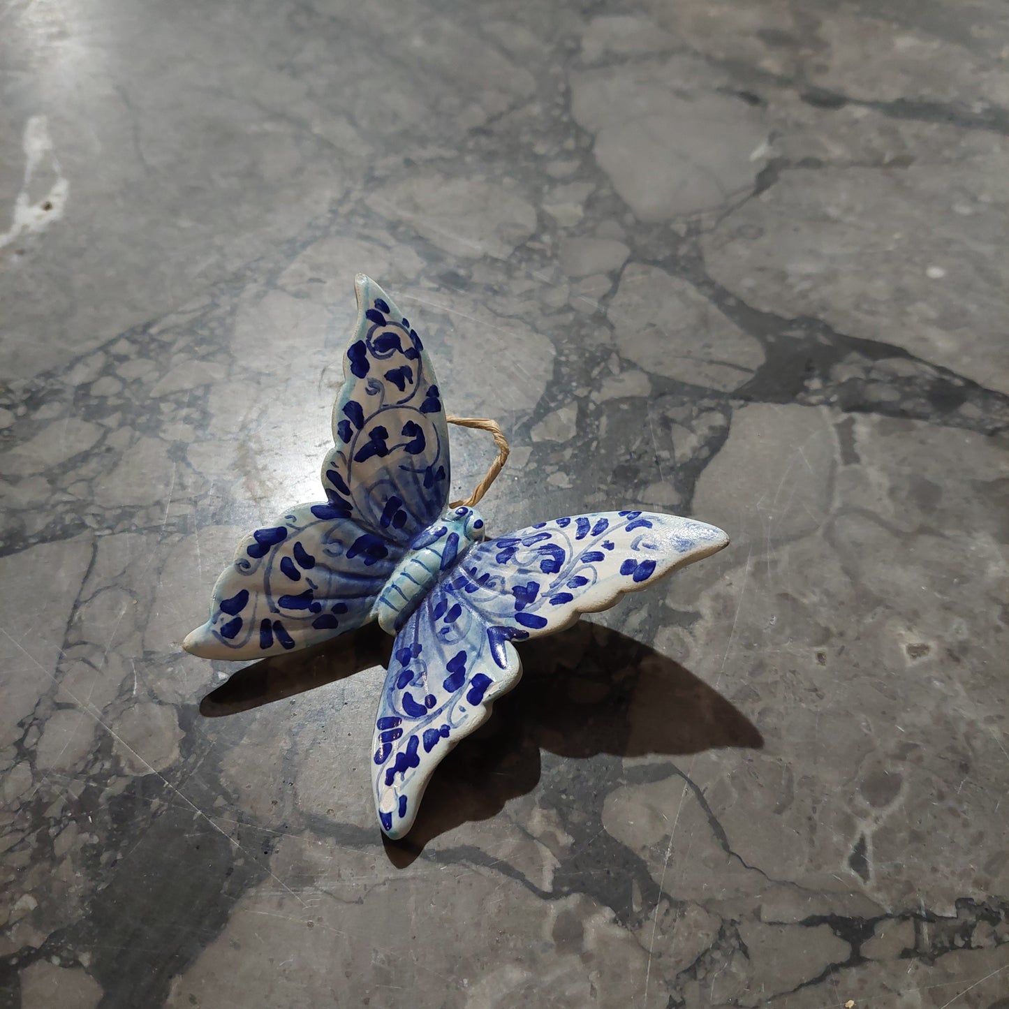 Decoro Farfalla Ceramica Siciliana M. Ruggeri Cm9x8x3h