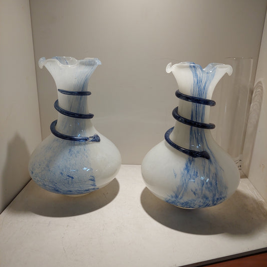 Coppia Vasi Vetro* Di Murano Primi '900 H24