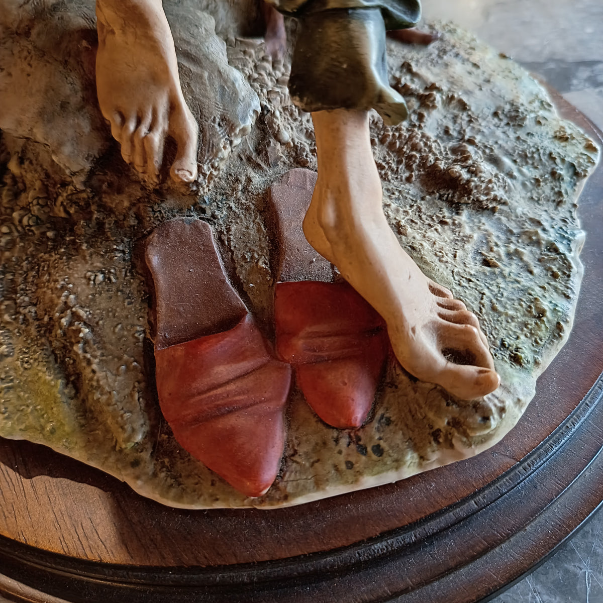 Statua Anziano Con Cane Stile Capodimonte