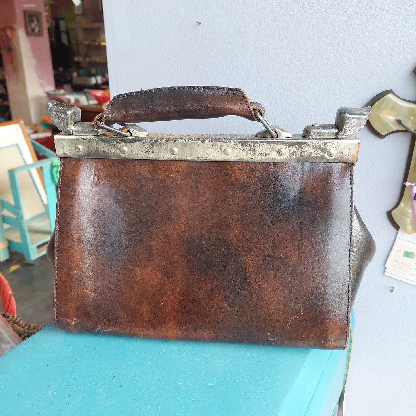 Borsa* Vintage Cuoio/metallo Mida