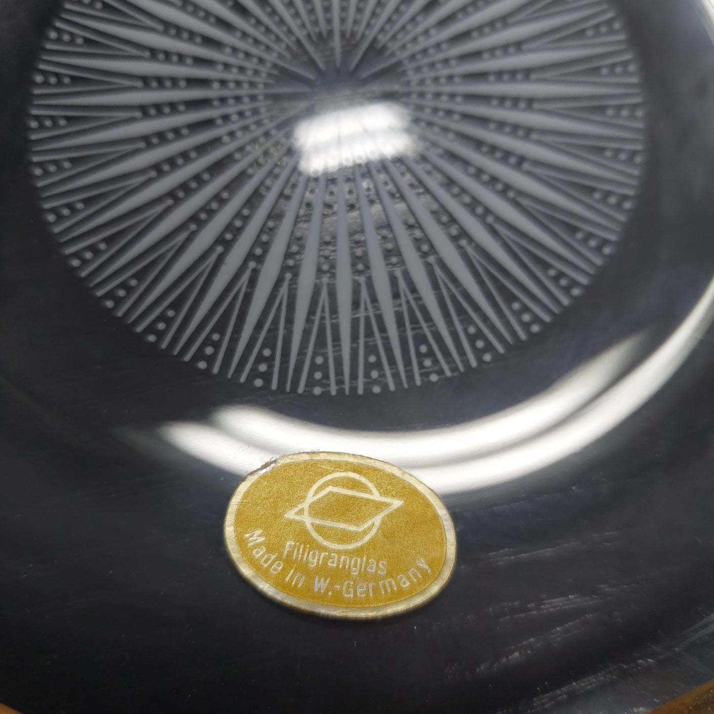 Ciotolina Vetro Bordo Oro Filigranglas Made In W Germany
