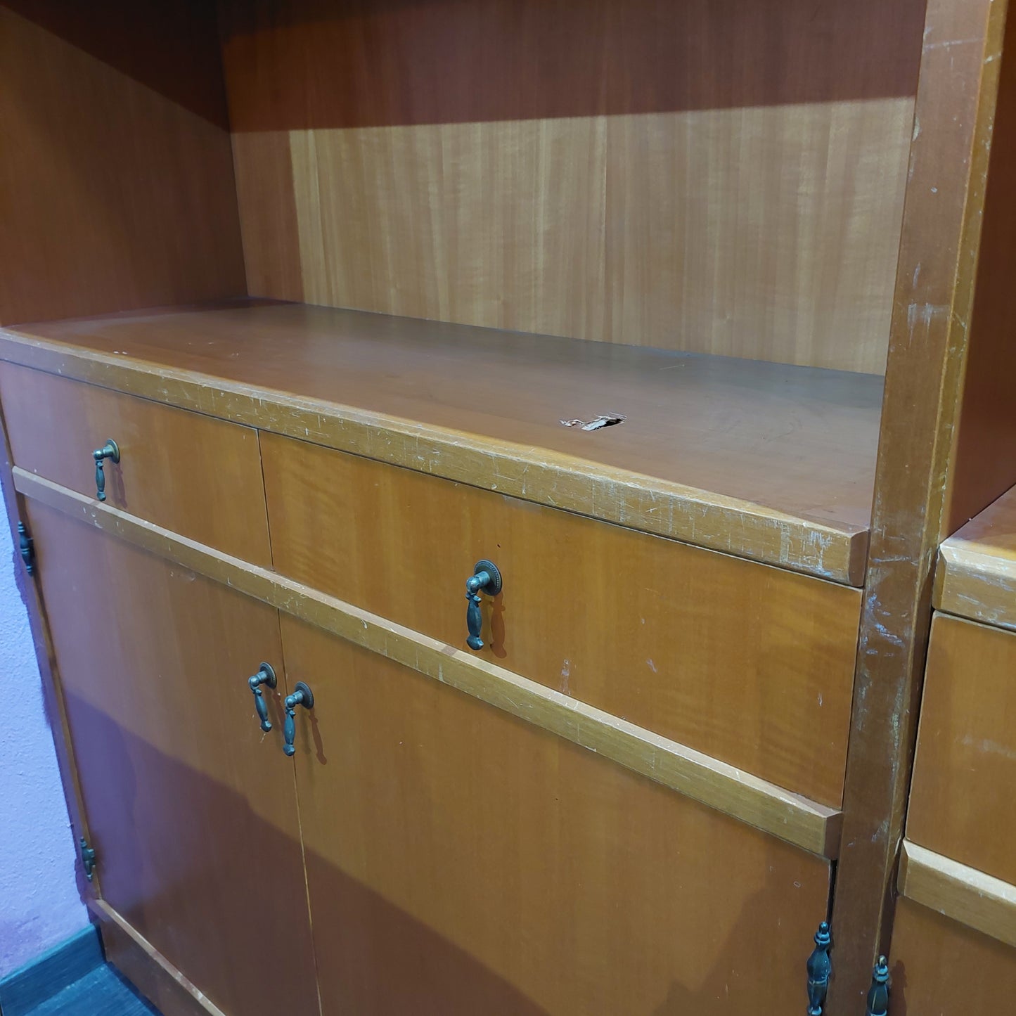 Libreria Legno Noce 5/r 2/s Cm193x33x288h