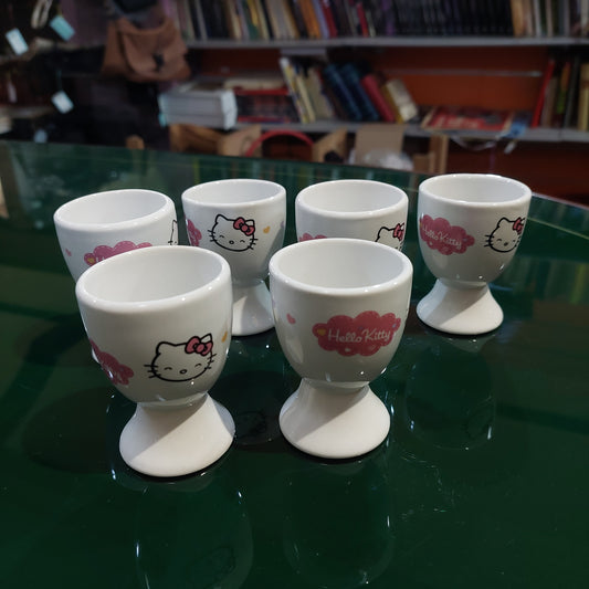 Set/6 Portauovo Hello Kitty Sanrio Porcelain Art