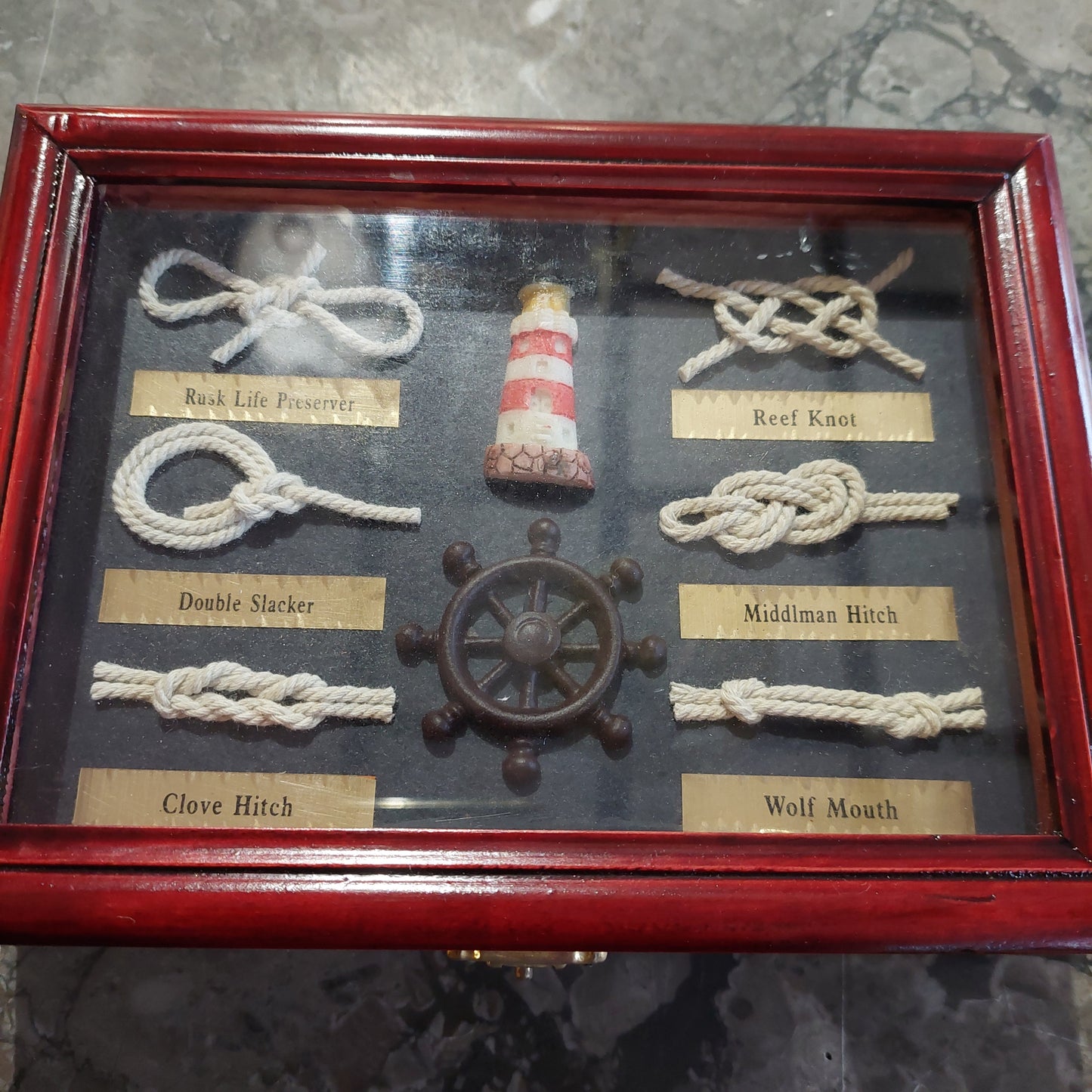 Scatola Portagioie Legno Nodi Stile Marinaro