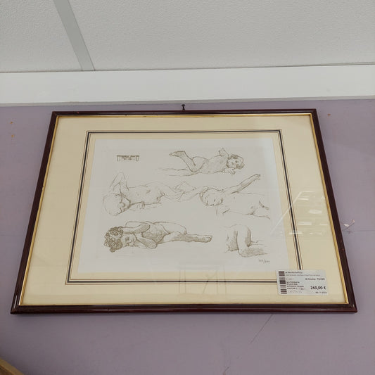 Q/litografia Studio Per Affresco Cesare Maccari 357/400 Cm49x36
