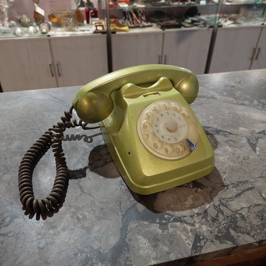 Telefono A Disco Sip Vintage Verde Metallizzato *