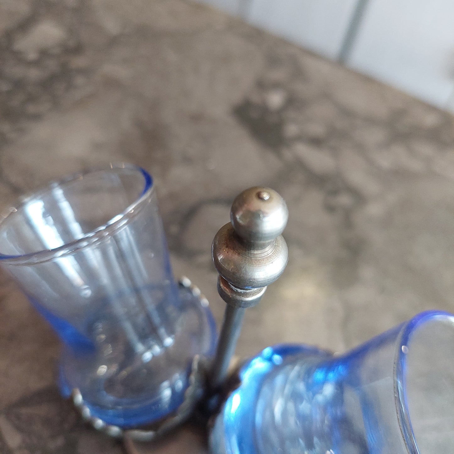 Sale E Pepe Vetro Azzurro Base Argento 800
