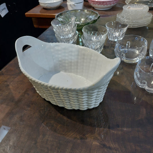 Cestino Ceramica Bianca Bassano Made In Italy