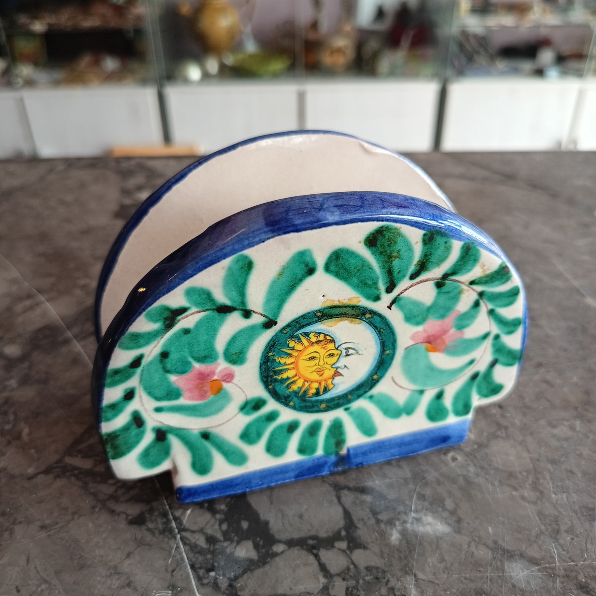 Portatovaglioli Ceramica Dipinta Sole/luna