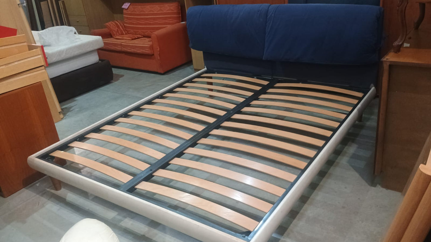 Letto Matrimoniale Legno Testata Blu Cm177x210x94h