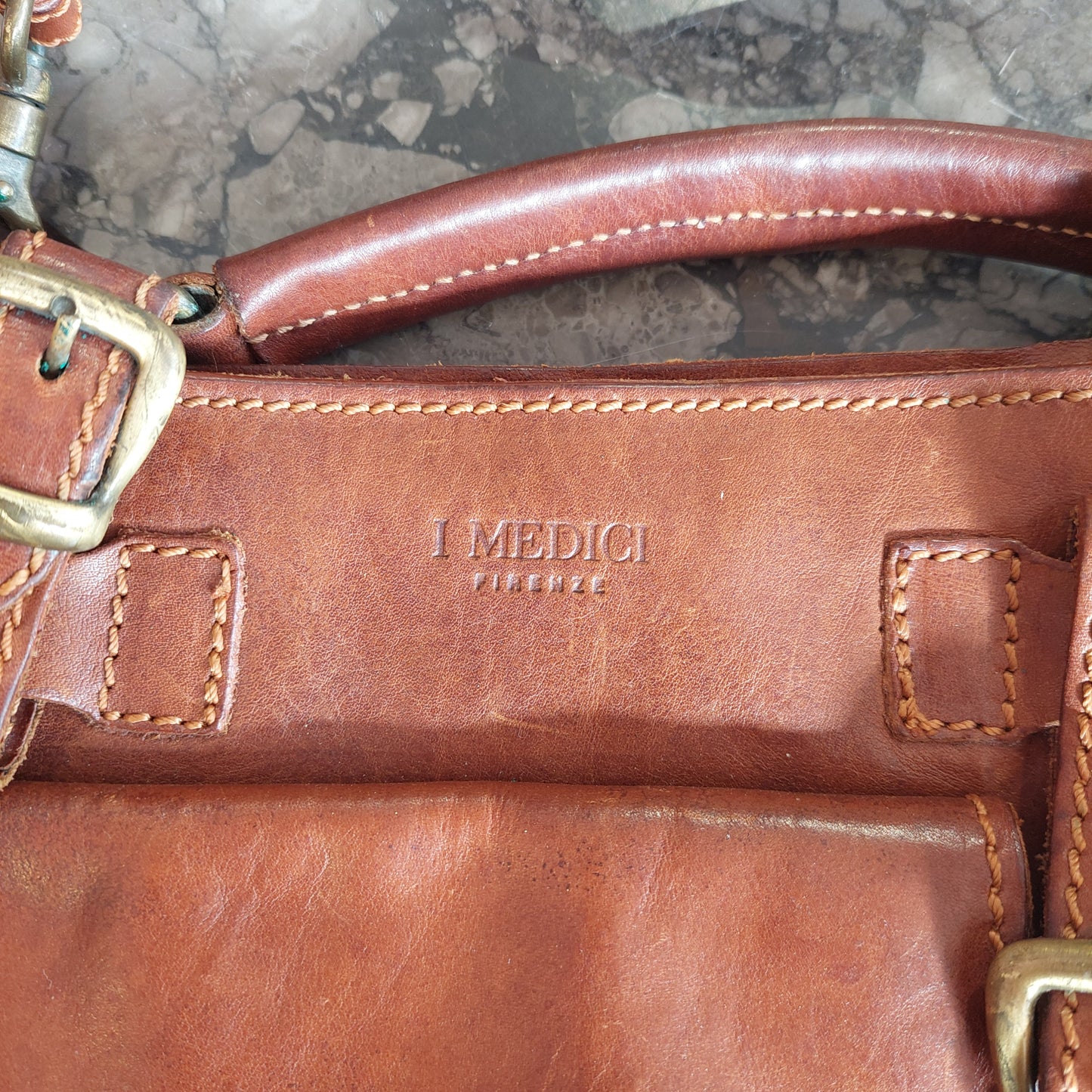 Borsa Porta Documenti In Cuoio I Medici Firenze Vintage