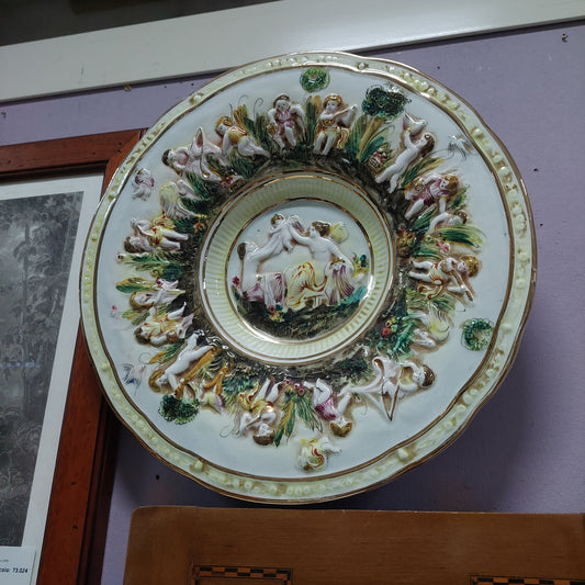 Piatto Da Parete Decorativo Porcellana Capodimonte