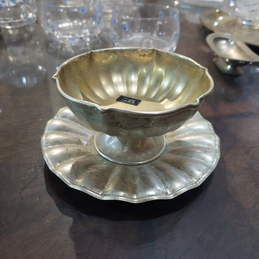 Coppa Gelato Con Piattino Silver Plated*