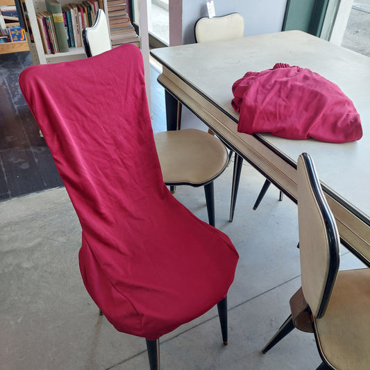Set/4 Copri Sedia Tessuto Rosso