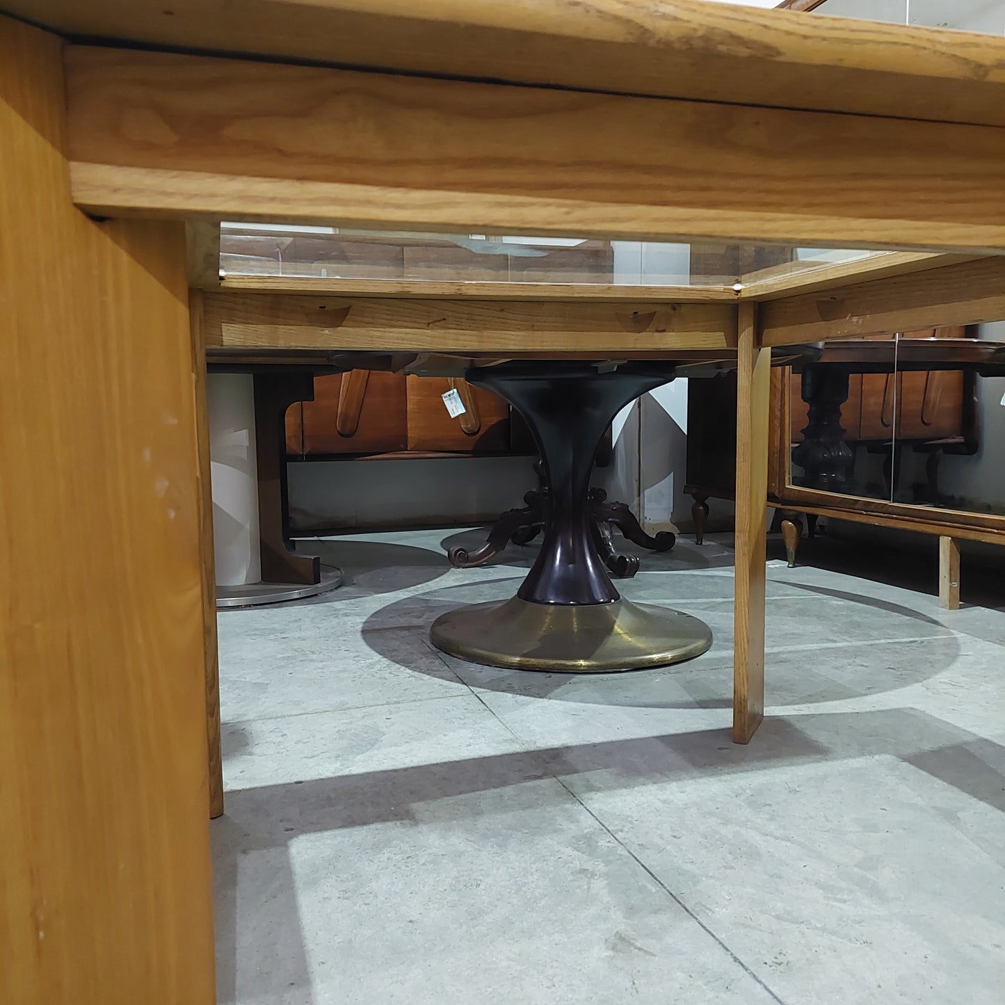 Tavolo* Quadrato Legno/vetro Vintage Cm108x108x75h